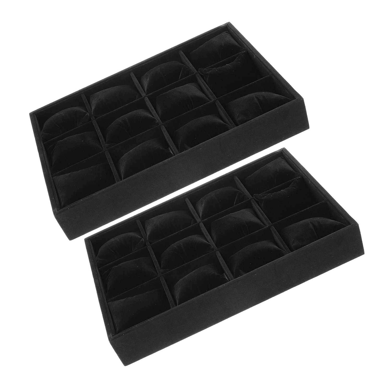 Jewelry Watches & Accessories - 2Pcs 12-Slot Black Grid Jewelry Display