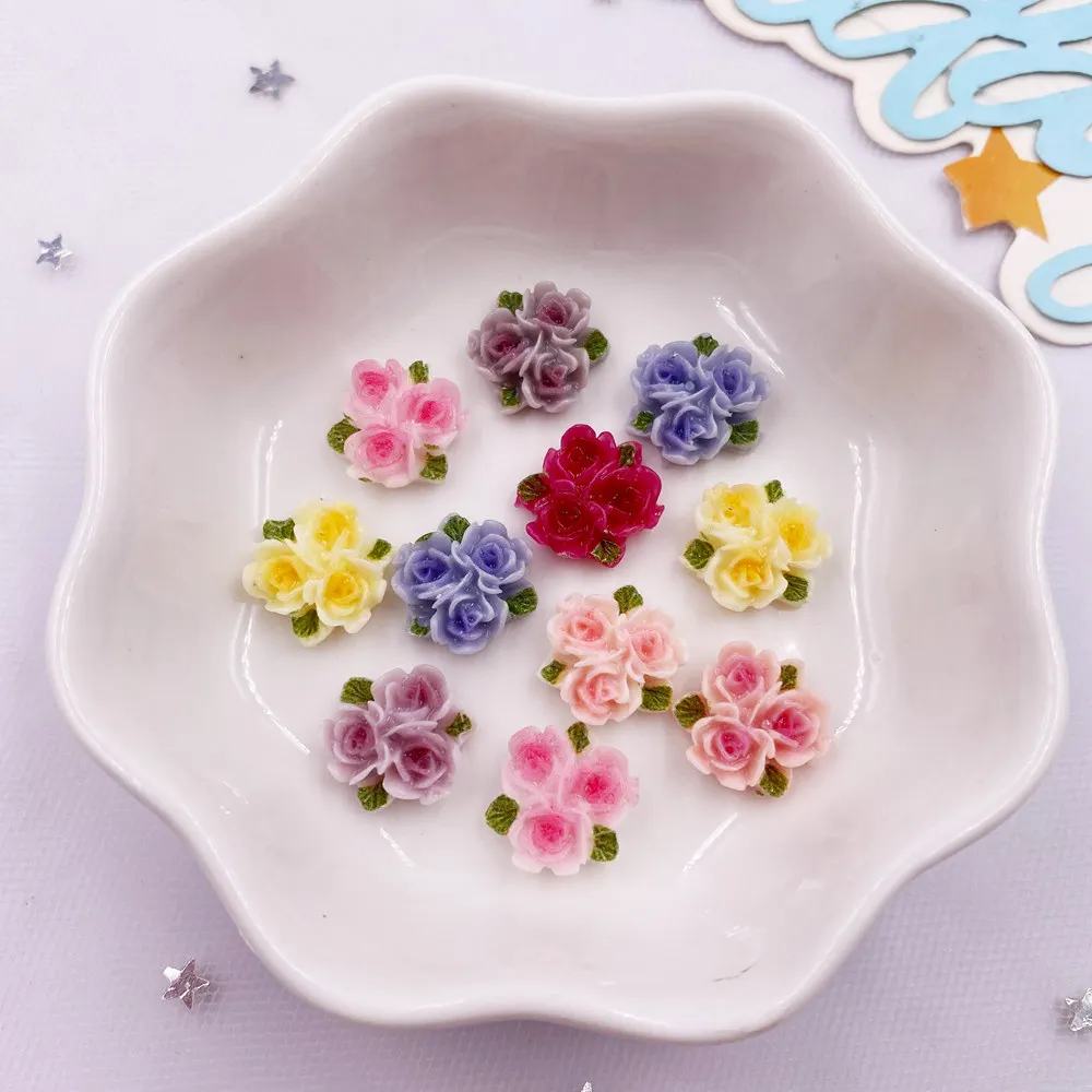 Paradise Jewelry & Watches Dolphin Mall - 50pcs Resin Mini Colorful Three Leaf