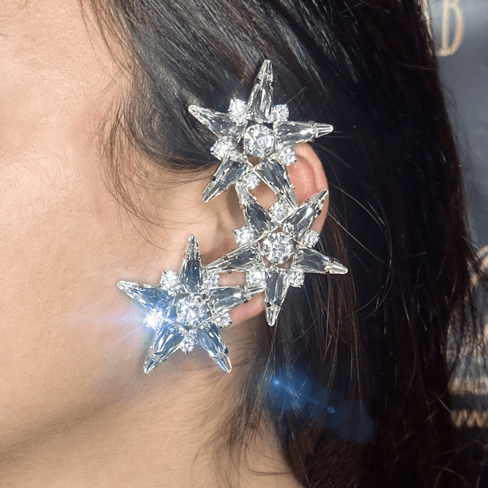 Ear Cuff No Piercing - Stonefans Five-Pointed Star Ear Clips Without