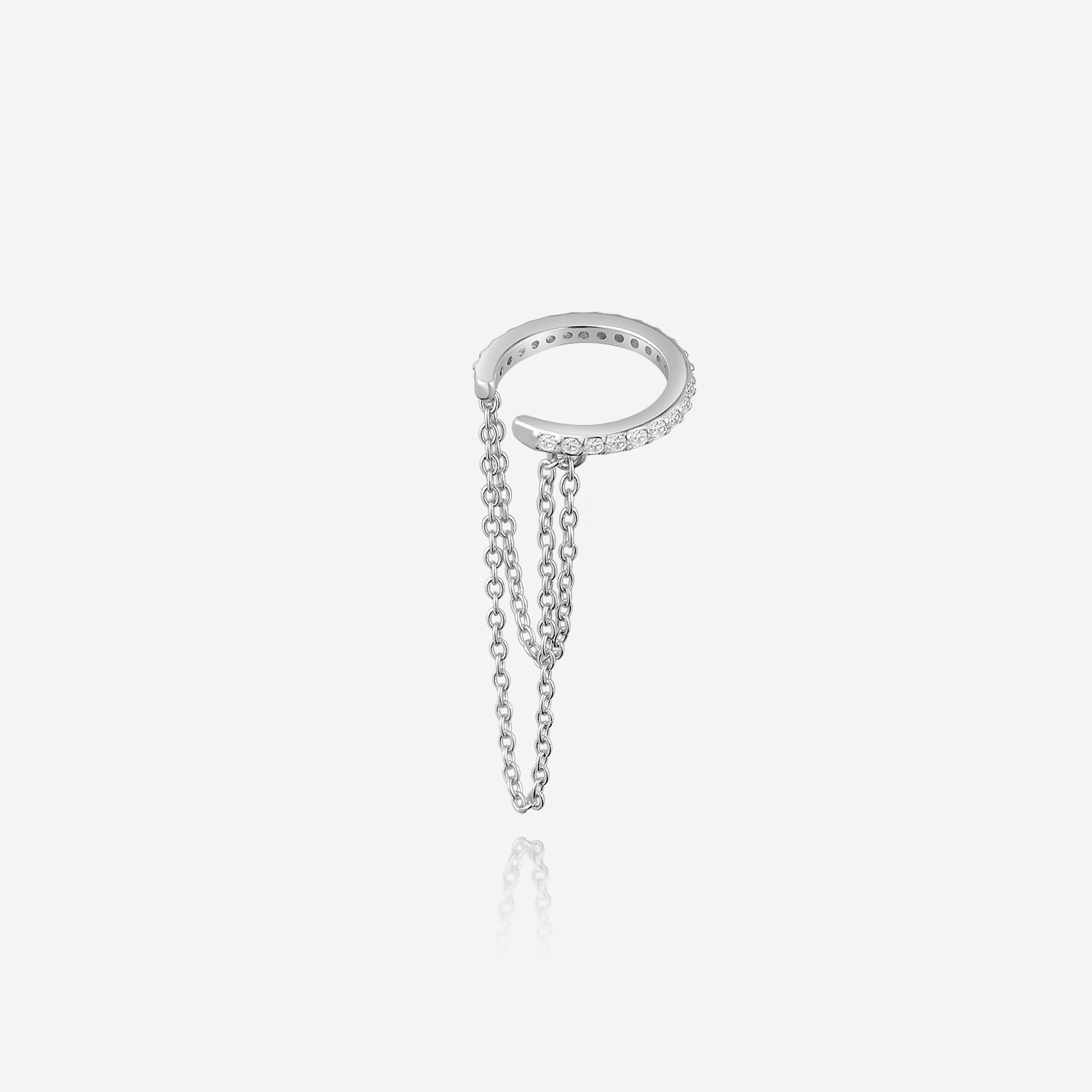 Ear Cuff No Piercing - VEWANT 925 Sterling Silver Double Chain
