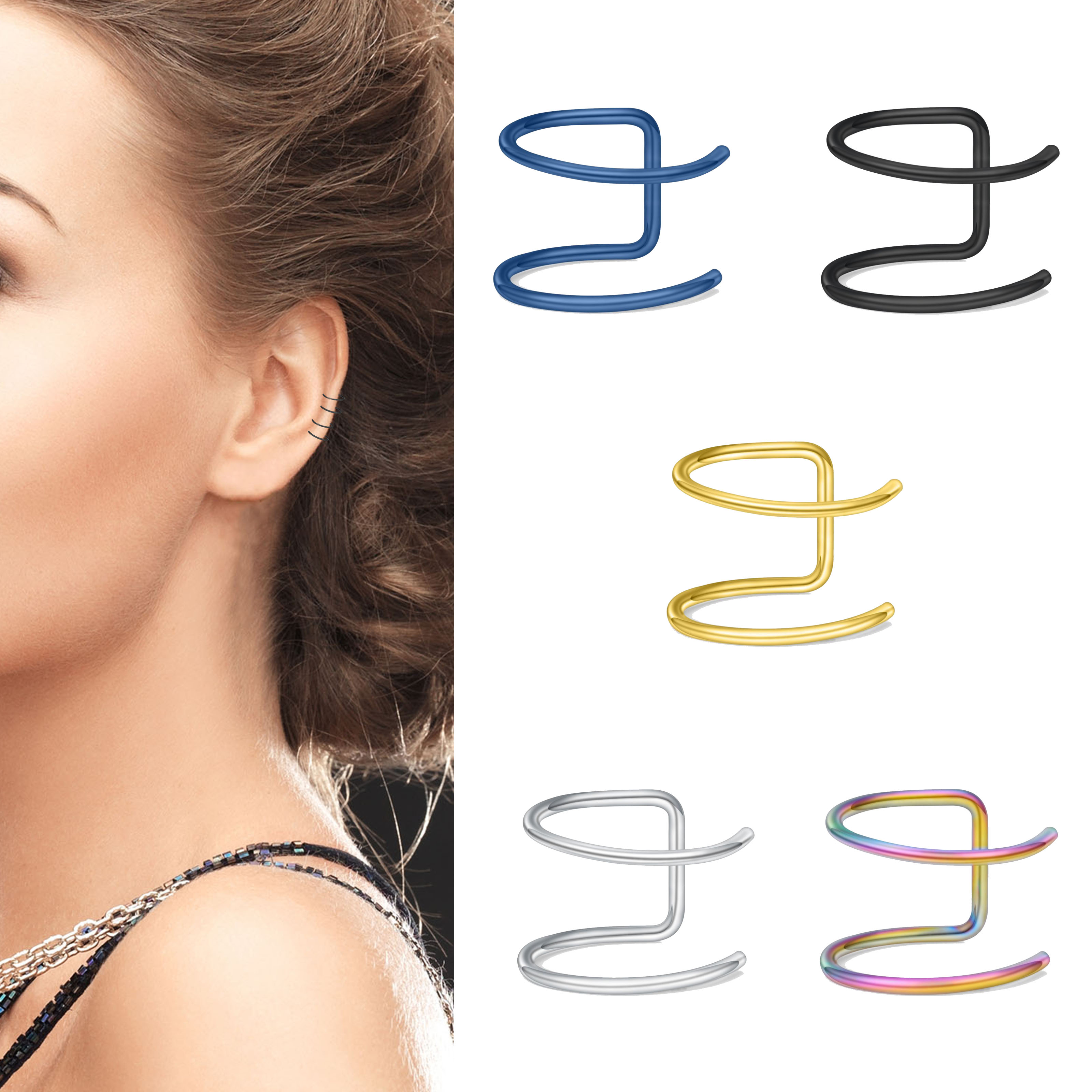 Ear Cuff No Piercing - 2pcs New No-Piercing Ear Cuffs -