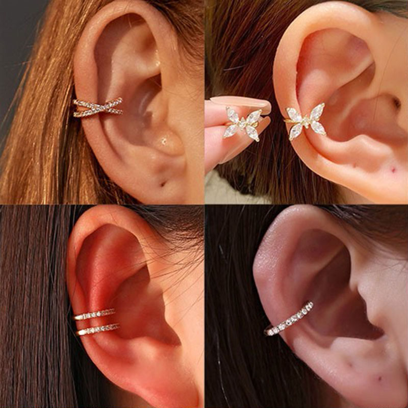 Korean Crystal Ear Clip Earrin – Ear Cuff No Piercing Bewertung und Preis