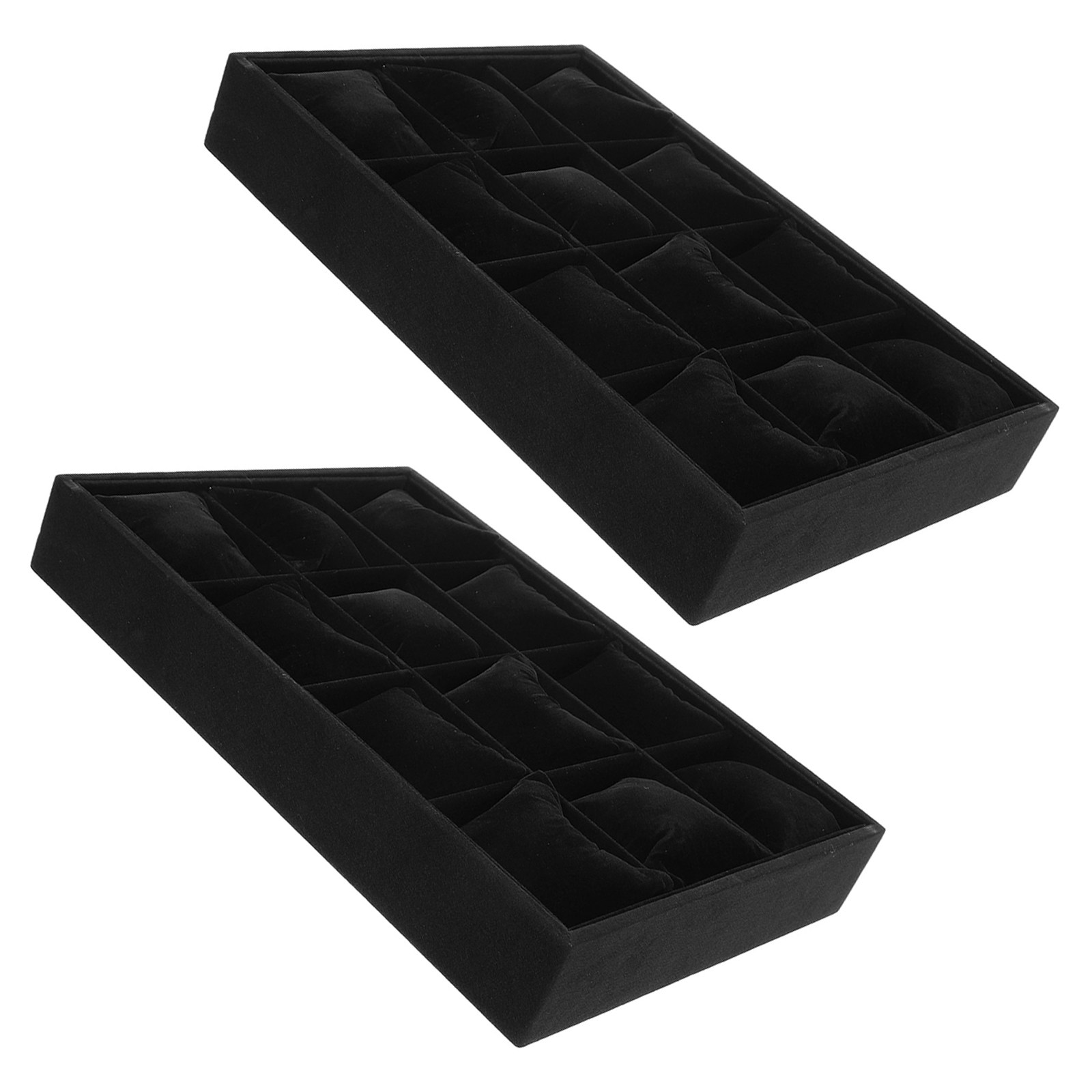 2Pcs 12-Slot Black Grid Jewelr – Jewelry Watches & Accessories Bewertung und Preis