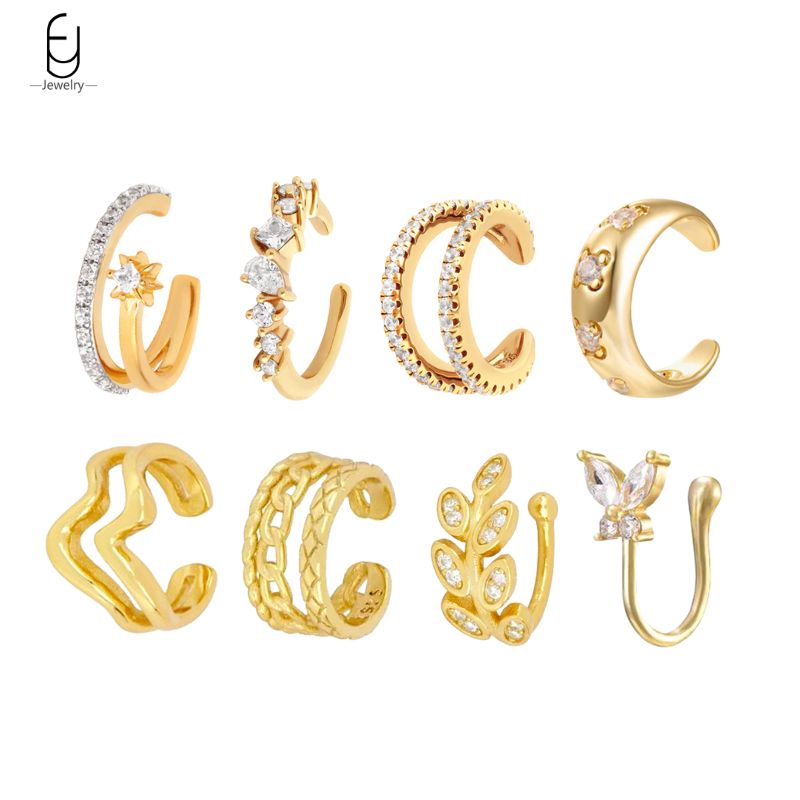 1PC Plated 24K Gold Mono Clip  – Ear Cuff No Piercing Bewertung und Preis
