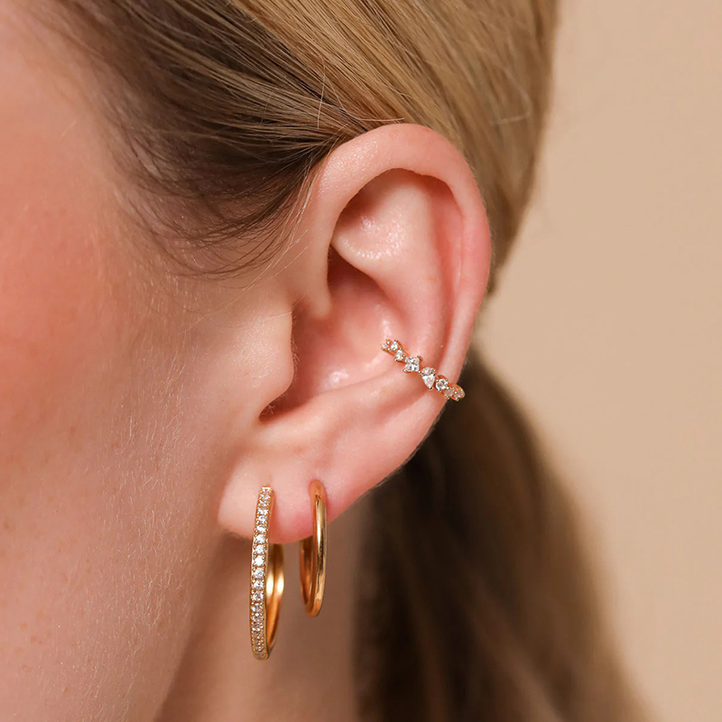 1PC Plated 24K Gold Mono Clip  – Ear Cuff No Piercing Bewertung und Preis